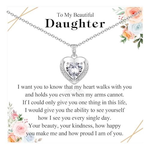 Necklace Gifts for Mom, Grandma, Daughter & Granddaughter - Trendy Hearts Jewelry Gifts for Christmas, Stocking Stuffers, Birthdays, Mothers Day & Valentines Day