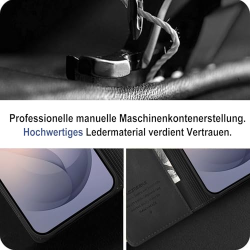 Giyer Handyhülle für Samsung Galaxy S26 Ultra Hülle mit Schutzfolie, Schutzhülle PU Leder Wallet Flip Case Standfunktion Kartenfach Stoßfest Klapphülle für Samsung S26 Ultra Cover Tasche (Schwarz)