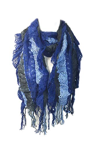 aesthetinc Classic Multicolor Ruffle Fringe Knit Scarf Wrap Fashion Trendy - Main Image