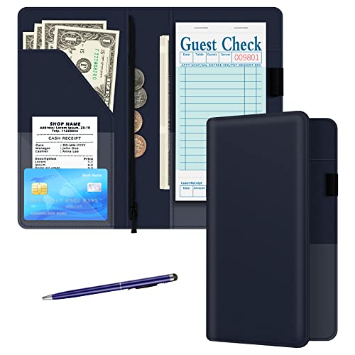 Livre de serveur de 12,7 x 22,9 cm en cuir robuste, organiseur de portefeuille BVYA