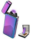 COMANYI Electric Lighter USB Rechargeable Plasma Lighter, with Windproof High Power Arc Mirror-Polished Metal Ice Touch Surface, with Gift Box, for Outdoor Travel Grill BBQ Candle (Magic)