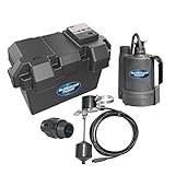 Superior Pump 92910 12V Battery Back Up Submersible Sump Pump with Vertical Switch