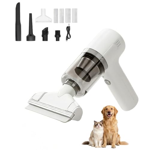 PAKEWAY Handheld Pet Hair Removal Vacuum, Pet Hair Removal Tool, Cat and Dog Hair Remover, Double Filtration, for Furniture, Couch, Carpet, Clothing and Bedding