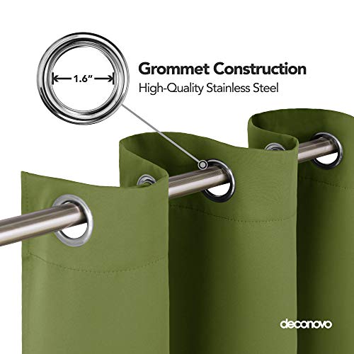 Deconovo Verduisterende Gordijnen voor de Slaapkamer, 200x290 cm (B x H), Groen, 1 stuk, Thermische Ooggordijnen voor de… - Afbeelding 5