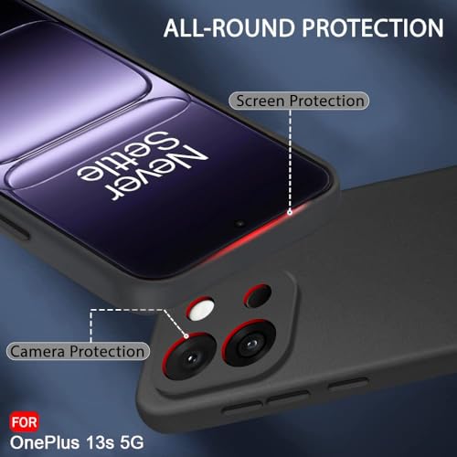Image of TheGiftKart Sleek Back Cover Case for OnePlus 13s 5G | Slim Fit Protective Design | Ultra Matte Finish | Camera Protection Bump | Soft Silicon Back Cover Case for OnePlus 13s 5G (Silicone, Black)