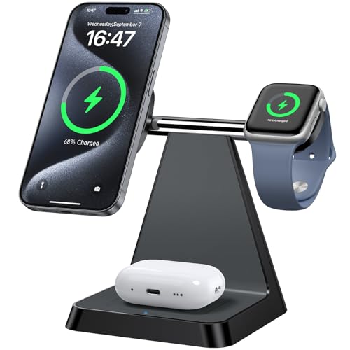 Woruda CW390 Charging Station For Multiple Devices Apple: Woruda 3 In 1 Magnetic Wireless Charger Stand For Mag Safe Iphone - Nightstand Charging Dock thumb #8