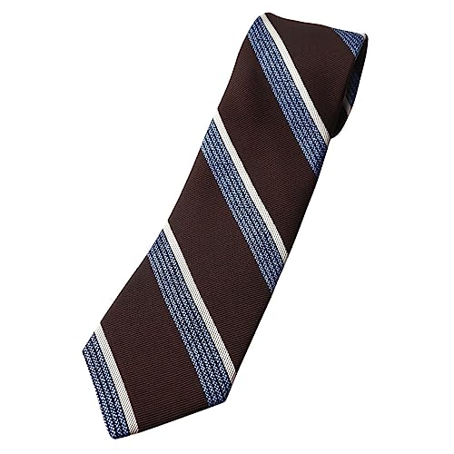 [フェアファクス] ネクタイ ストライプ レップ ブラウン 茶 シルク100% 日本製 メンズ レジメンタル タイ