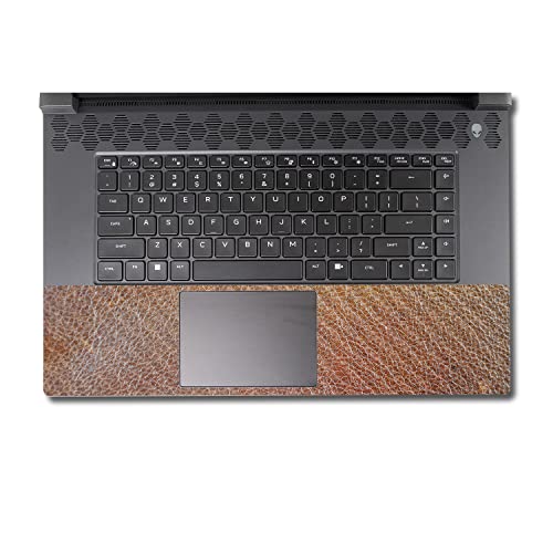 Image of MightySkins Carbon Fiber Skin Compatible With Alienware M17 R5 (2022) Full Wrap Kit - Brown Pleather | Protective Durable Textured Carbon Fiber Finish | Easy To Apply & Change Styles | Made in the USA