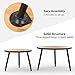 Tribesigns Industrial Nesting Coffee Table Set of 2, Round End Side Table for Living Room Balcony Home and Office, Solid Wood & Metal Tube
