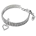 CheeseandU Pet Necklace Cute Dog Cat Elastic Adjustable Bling Rhinestone Diamond Collar Necklaces with Heart Pendant Fancy Princess Wedding Collar for Small Pets Cats Kitten Puppy, White