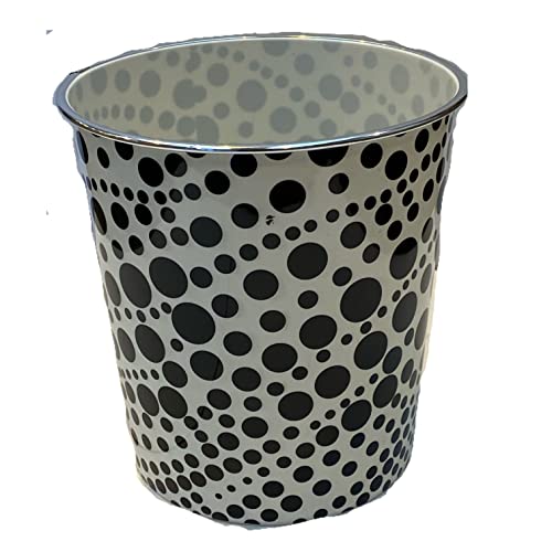 Home Plus 7.7 Litre Quality Floral Design Lightweight Waste Paper Basket Bin (Black & Grey Daisy)