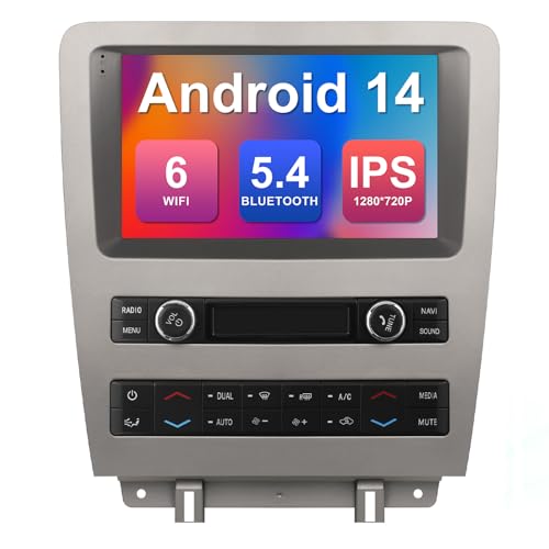 2+64G 9-inch Android 14 Car Stereo for Ford Mustang 2010-2014 IPS Touchscreen Screen Car Radio with Carplay & Android Auto Support Backup Camera GPS FM Navi BT SWC