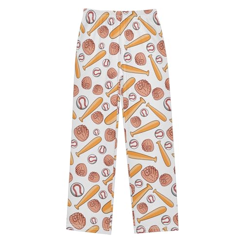ZZXXB Baseball Bat Boys Long Pants Soft Trousers Elastic Waist Kids Lounge Bottoms with Pockets S-XL