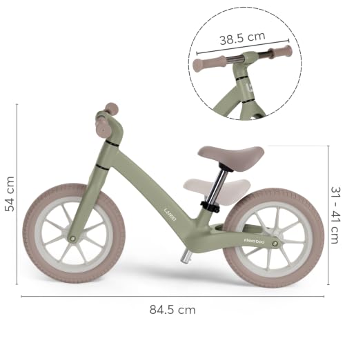 Miniatura 10 de Kikkaboo Bicicleta Sin Pedales Lanser, Bici Niño 2 Años, Bicicleta Equilibrio, Desde 2 Hasta 6 Años, Ultraligera, Sillín Ajustable, Verde Militar