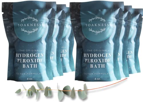 Hydrogen Peroxide Bath Epsom Salts For Soaking For Pain - Dead Sea Salt, Clay, Eucalyptus, Colloidal Oatmeal Bath, Energize And Detox Bath (6) Pack #TOP2