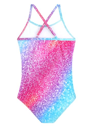 Image of Girls Swimsuit One Piece Bathing Suit with Adjustable Straps Cute Little Kids Swimming Suits Beach Swimwear 4T-12