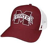 Campus Lab Official Mississippi State University Team Logo Adjustable Snapback Trucker Hat - Unisex for Men and Women Garnet