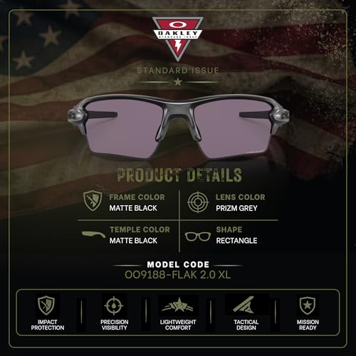 Image of Oakley Standard Issue SI FLAK 2.0 XL Uniform Collection Military Grade Sunglasses With Official Eyewear Kit