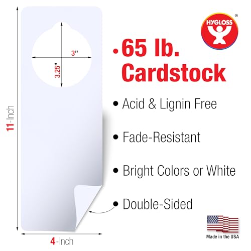 Hygloss Cardstock Door Knob Hanger Blank White for Crafts - 144 Pcs - for Easy Decorate/Write-On - Bulk Doorknob Hangers for Craft, DIY Blank Doorknob Sign Projects by Hygloss - Image 2