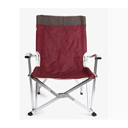 JJZXT Camping Chair Folding Heavy Duty with Adjustable Reclining Padded Back and Legs Supports, Armrest, Outdoor, Fishing, Garden (Size : S)