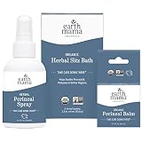 Earth Mama Postpartum Recovery Kit, Take Care Down There® Trifecta with Organic Perineal Balm, Sitz