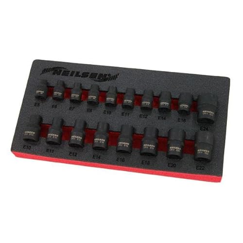 E Torx External Torx T Star Socket Set Impact 3/8 & 1/2 DR 18-Piece E5-E24