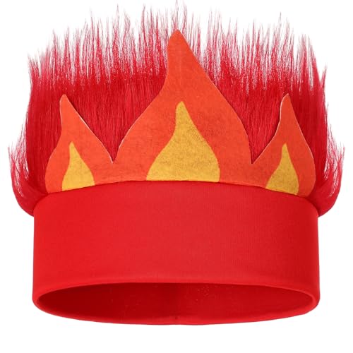 Tradder Red Flame Headband Fire Headpiece Halloween Costume Women Men