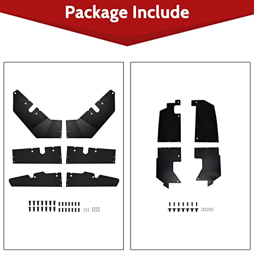 Image of SAUTVS Steel Lower Door Trim Panel and Rear Wheel Well Block Offs for RZR PRO XP, Lower Door Valance Trim and Rear Splash Guard Fender Flare Mudguard for Polaris RZR PRO XP 2020-2023 2024 Accessories