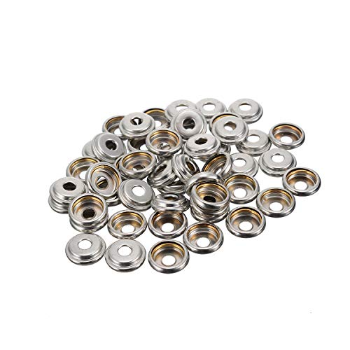 Douilles à bouton-pression de 15 mm en laiton argenté Lot de 100 pour travaux de couture