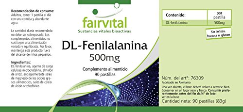Fairvital | DL-fenylalanine 500mg - HOOG GEDOSEERD - VEGAN - 90 tabletten - DLPA, D- en L-fenylalanine - essentieel aminozuur - Afbeelding 6