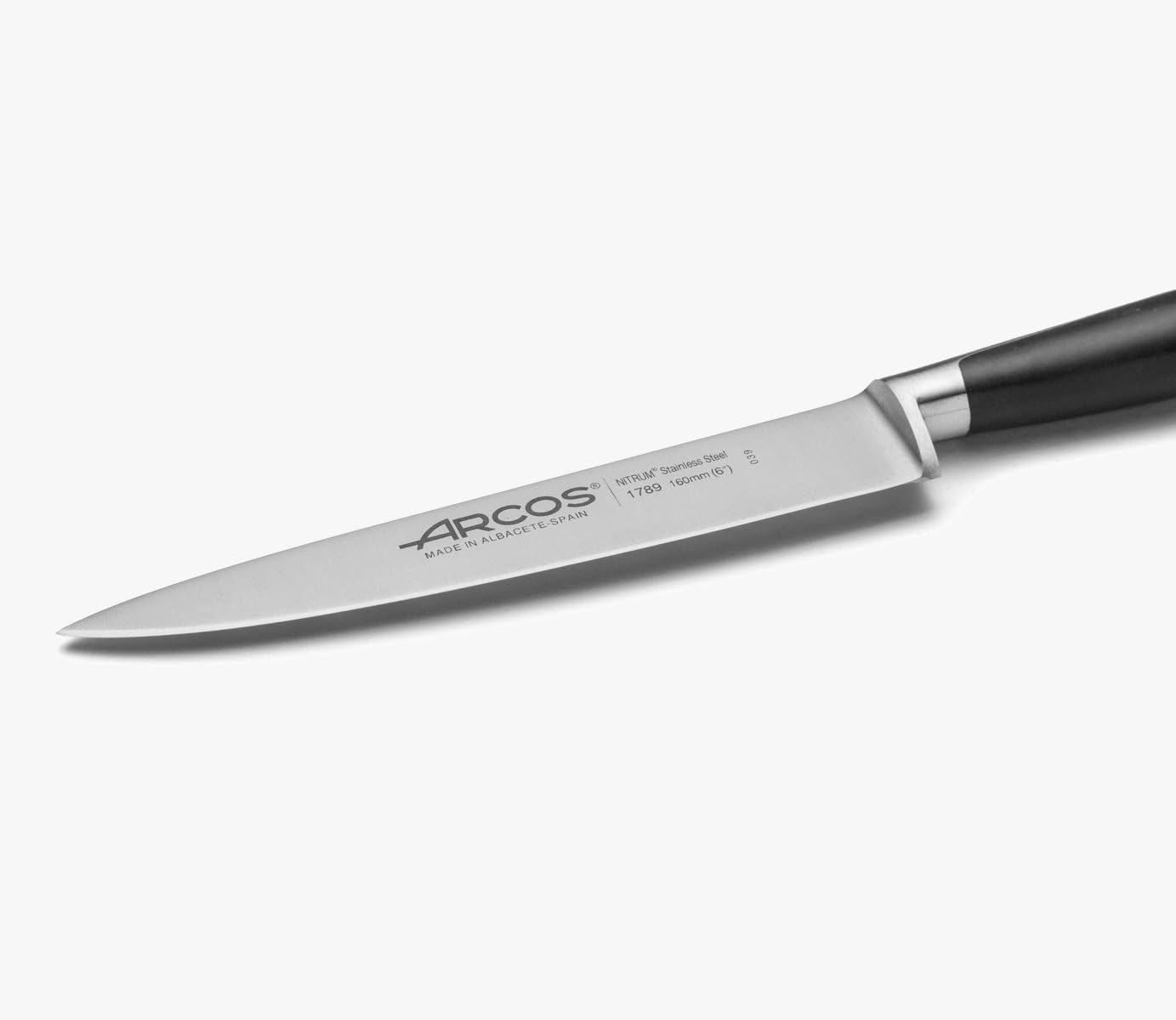 Arcos Cuchillo cocina laerie Kyoto - Hoja Acero Inoxidable forjado Nitrum 6" - Mango negro polioximetileno (POM) - Elegante y duradero (7'')