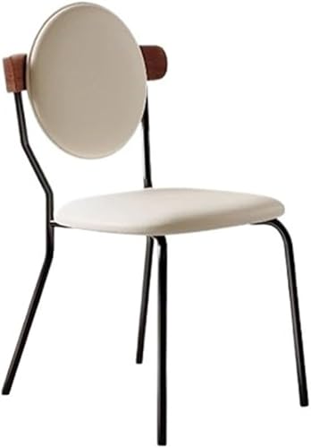 Sillas de comedor, Sillas de comedor modernas de mediados de siglo con patas de metal y asiento tapizado, Sillas para comedor (blanco)