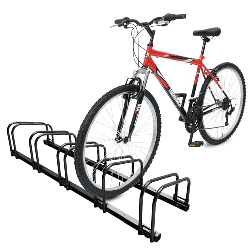VOUNOT® Rastrelliera per Biciclette, Rastrelliera Portabici, Installazione a pavimento e parete, 5 Posti, Nero