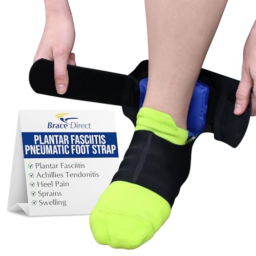 Brace Direct Plantar Fasciitis Foot Strap with Adjustable Air-Cell Compression for Daytime Relief of...