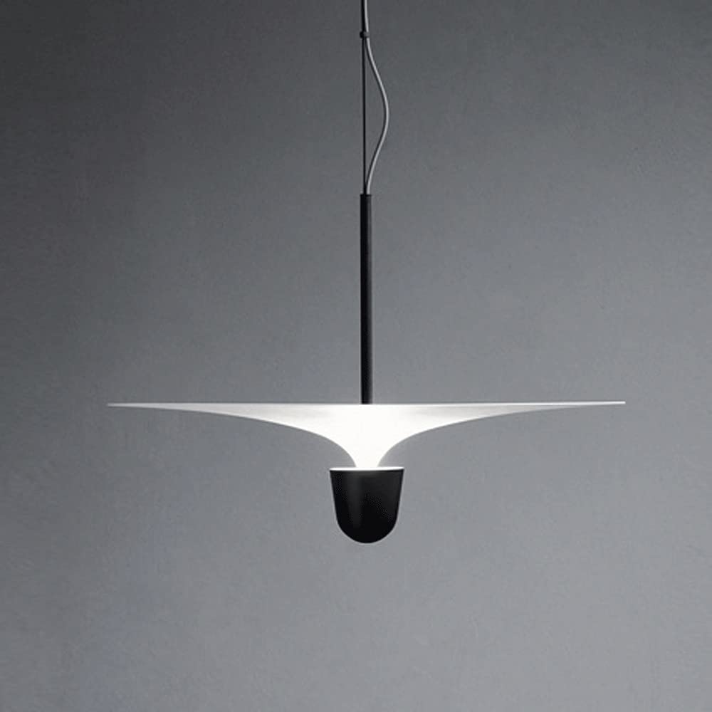 Suspension en métal et acrylique noir et blanc pour salle à manger