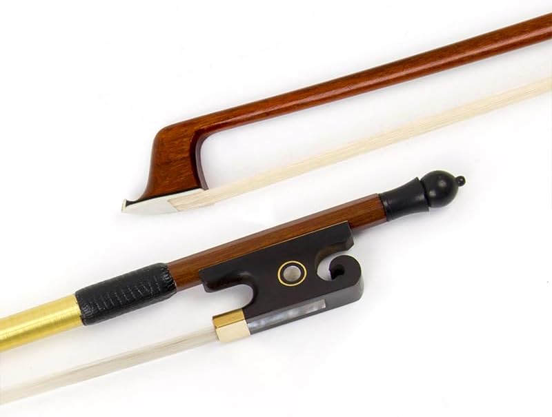 Kmise Violin Bow 4/4 Full Size Sandalwood Baroque Bow for Fiddle with Mongolian Horse Hari OX Horn Frog for Professional, Beginner, Adults, Kids Violins Practice