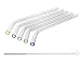 STRAWGRACE Handmade Glass Straws with Colored Tips, Bent - independently tested in DE - Set of 5 with Brush - Glass Drinking Straws, Ideal for Smoothie etc, 23cm x 10mm, Healthy, Reusable, Free of BPA
