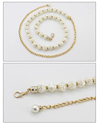 Lady's Faux Pearl Waist Chain Dress Pendant Adjustable Decorative Belt Hollowed Tassel Waist Belts3