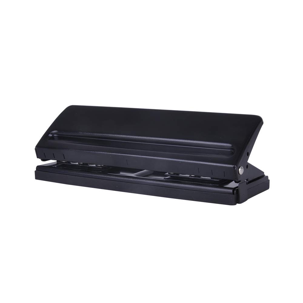Tooart Black 6-Hole Puncher,Adjustable 6-Hole Desktop Punch Puncher For A4 A5 A6 B7 Dairy Planner Organizer Six Ring Binder With 6 Sheet Capacity