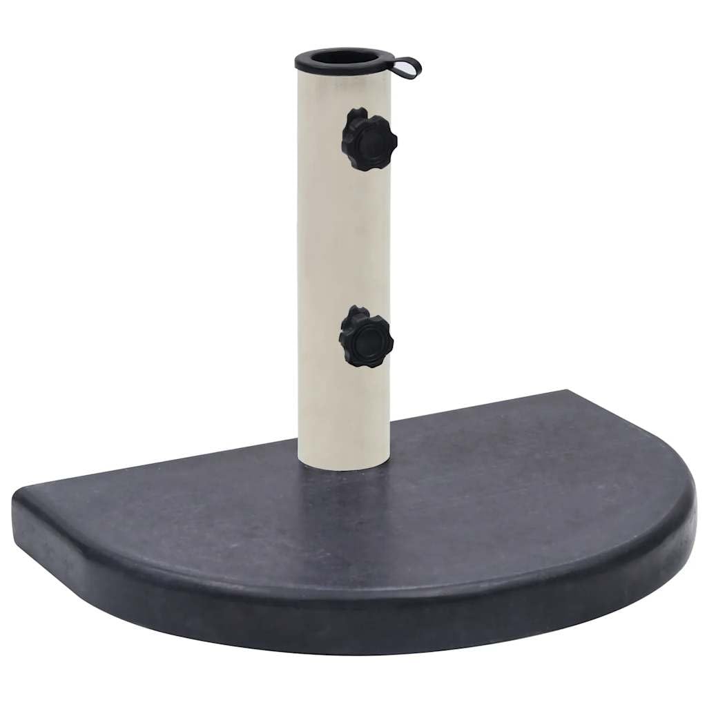VidaXL Base Per Ombrellone In Granito Nero – 25 Kg, Con Ruote, Tubo In Acciaio Inox, Adattatori Per Pali 3,8-4,8 Cm - 2