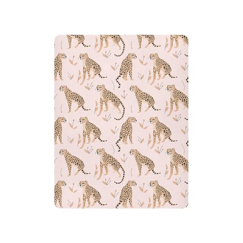 Image of Cheetah Leopard Crib Sheets Stretchy Portable Sheets for Baby Toddler Breathable Soft Crib Mattress Sheet for Girls Boys
