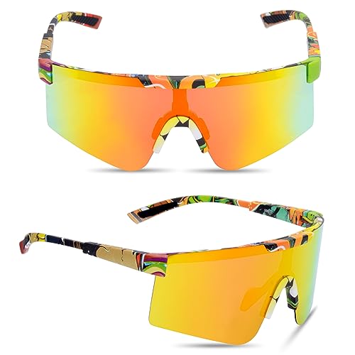 DSYSMIN Polarized Cycling Glasses for Men and Women - Stylish and Functional Sport Sunglasses, Black frame and blue film