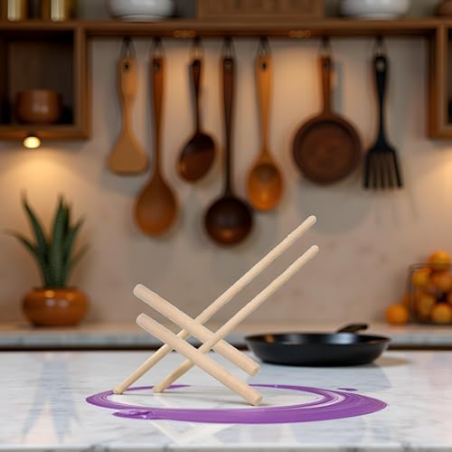 2 Pcs Wooden Crepe Maker Pancake Batter Spreader Stick Kitchen Cooking Utensils Tools for Restaurant Canteen Specially Supplies Practical Treatment Crepe Makers Specialty Appliances