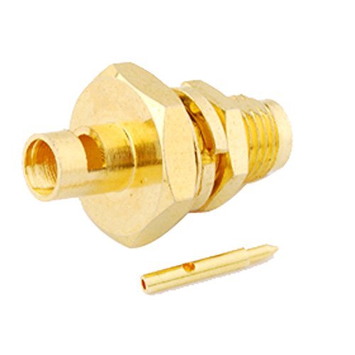 5pcs Rf Wire Coaxial Cable Terminal Copper Alloy Connector Rp-SMA Jack Bulkhead O-Ring Solder for Rg402 0.141 Ships from USA