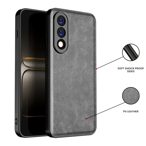 Image of Kapa Tux Leather Back Cover for OnePlus Nord 5 | Slim Shockproof Camera Protection Bumper Case (Grey)