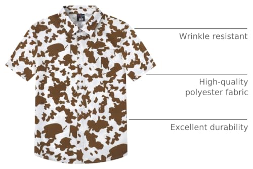 Image of COSLAND Boys' Animal Print Hawaiian Shirt Kids' Novelty Button Down Shirt, X-Small-Large