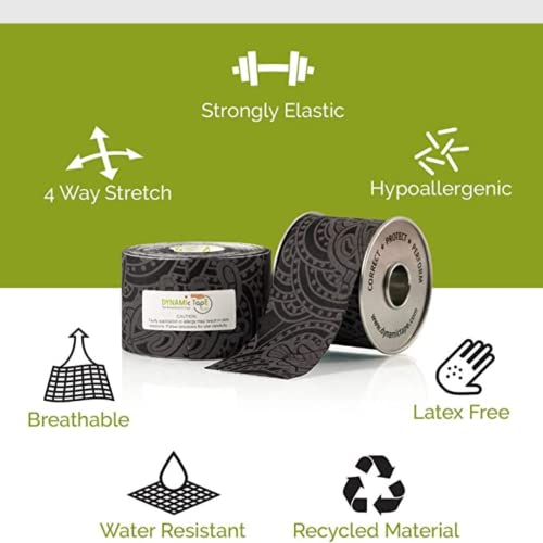 Dynamic Tape | Biomechanical Adhesive Tape | Physio Tape for Knee, Ankle, Shoulder, Leg, Muscle Support | Sports Tape for Football, Rugby, and More - Ideal for Athletes | ECO Grey 2" x 16.4 ft Roll - Image 3