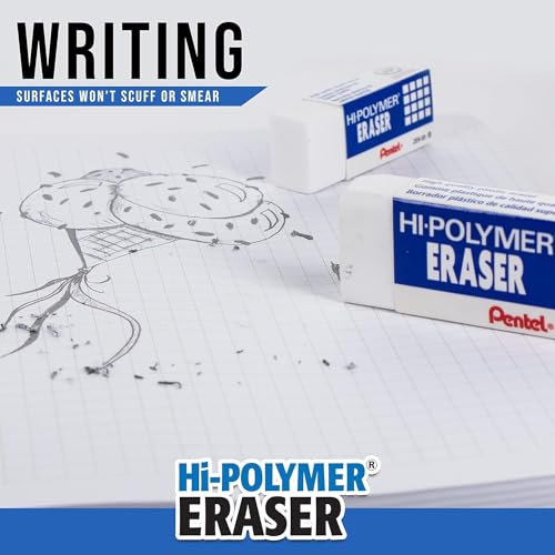 Image of Pentel Hi-Polymer Eraser - White Polymer Block Erasers, Small, Pack of 18