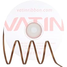 VATIN Polyester Satin Ribbon 1/8 inch x Continuous 100 Yards, Double Faced Brown Ribbon for Wedding Invitations, Gift Wrapping, Christmas Ornaments, and Tag Decorations