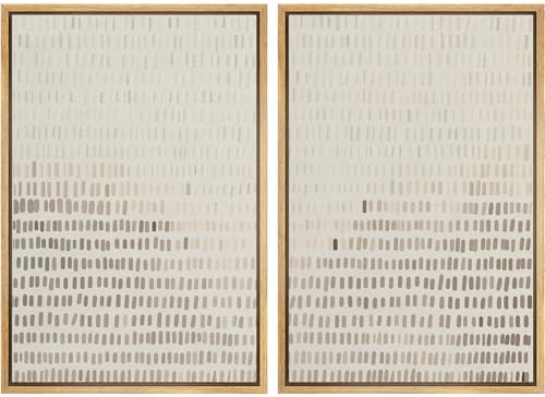 MUDECOR Framed Canvas Print Wall Art Neutral Abstract Dot Illustrations